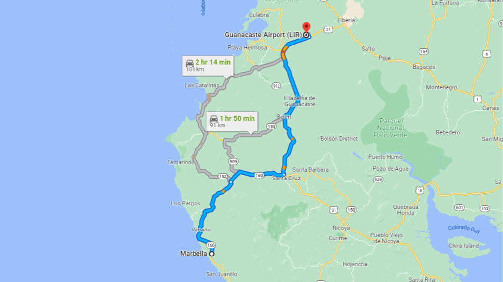 Aeropuerto de Liberia <> Marbella, Guanacaste